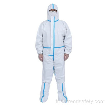 Robe d&#39;isolement de protection jetable de sécurité hospitalière médicale de haute qualité